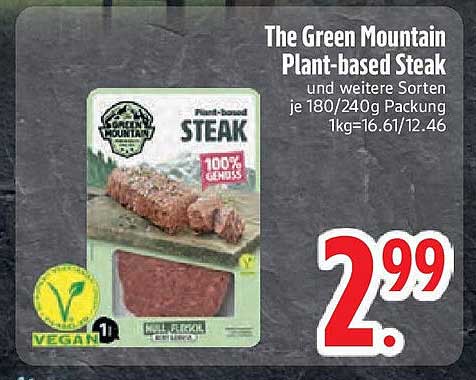 The Green Mountain Plant-based Steak und weitere Sorten je 180/240g