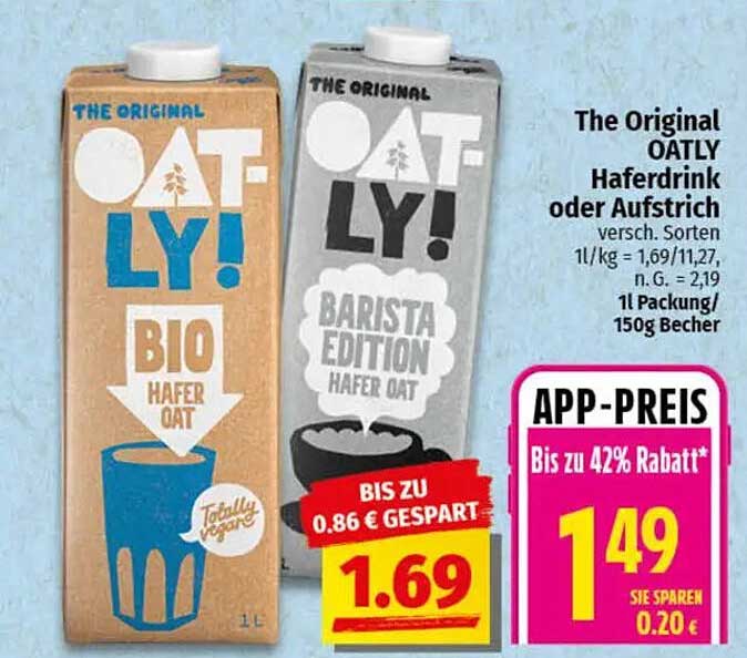 The Original OATLY! Haferdrink oder Aufstrich in verschiedenen Sorten