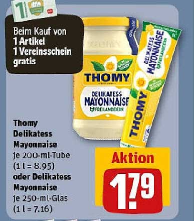Thomy Delikatess Mayonnaise 200 ml oder 250 ml