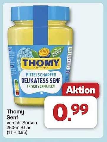 Thomy Delikatess Senf 250-ml-Glas