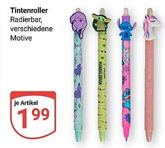 Tintenroller Radierbar, verschiedene Motive