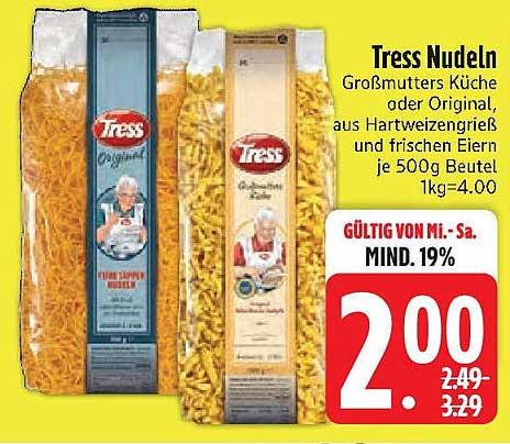 Tress Nudeln Großmutters Küche oder Original, 500g Beutel