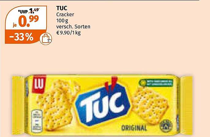 TUC Cracker 100 g, verfügbar in verschiedenen Sorten