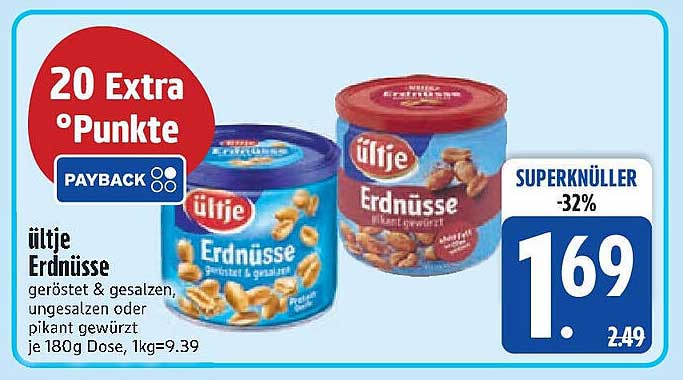 ültje Erdnüsse - geröstet & gesalzen oder pikant gewürzt