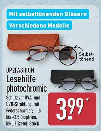 UP2FASHION Lesehilfe photochromic mit selbsttönenden Gläsern
