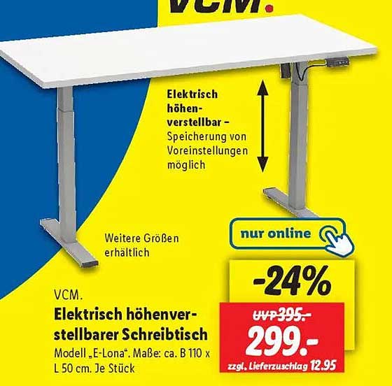 VCM. Elektrisch höhenverstellbarer Schreibtisch