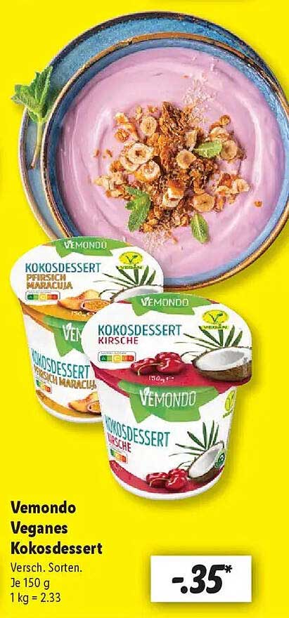 Vemondo Veganes Kokosdessert - Verschiedene Sorten