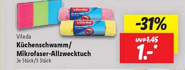 Vileda Küchenschwamm/Mikrofaser-Allzwecktuch