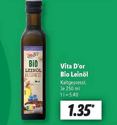 Vita D'or Bio Leinöl 250 ml