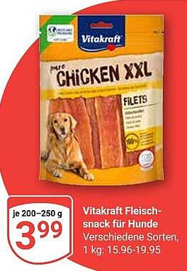 Vitakraft Fleischsnack für Hunde - Pure Chicken XXL