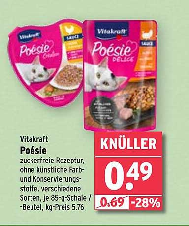 Vitakraft Poesie Katzenfutter, 85-g-Schale, verschiedene Sorten