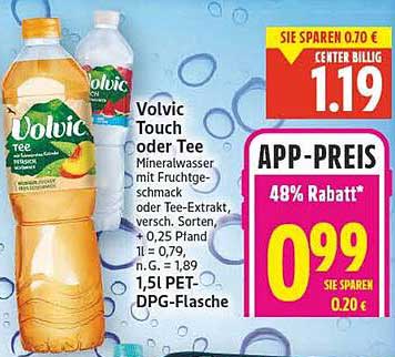 Volvic Touch oder Tee Mineralwasser mit Fruchgeschmack