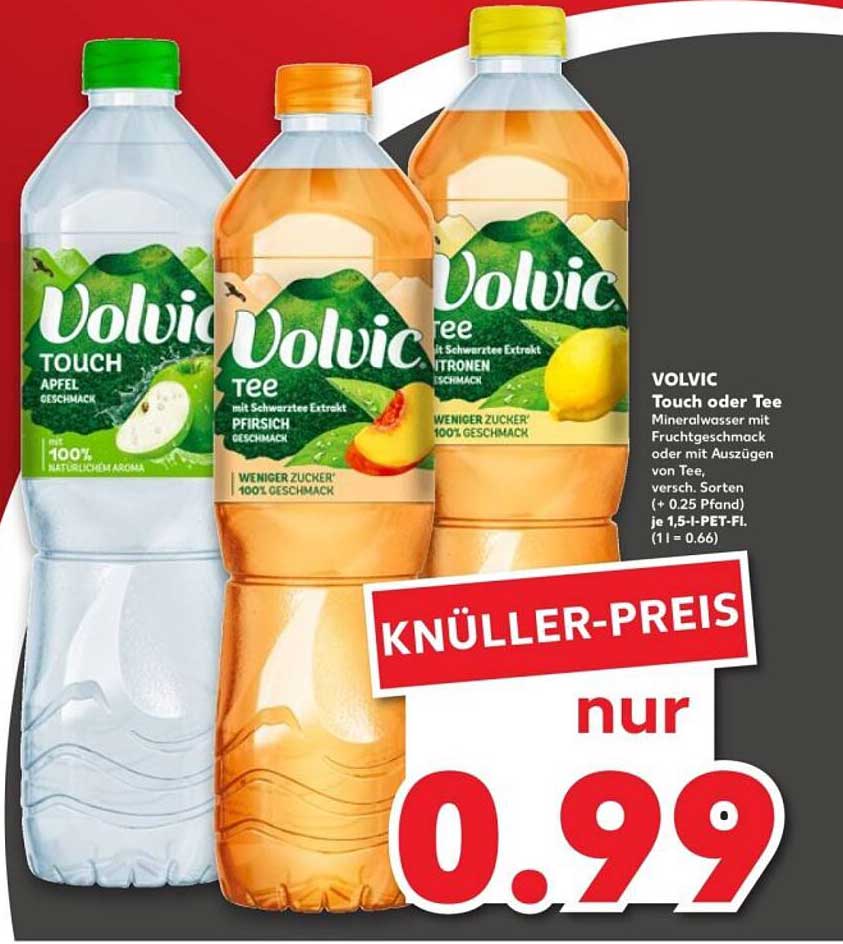 VOLVIC Touch oder Tee Mineralwasser mit Fruchtgeschmack