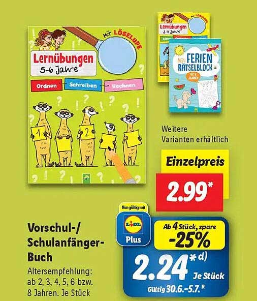 Vorschul-/Schulanfänger-Buch Lernübungen 5-6 Jahre