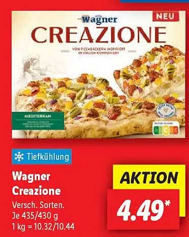 Wagner Creazione - Mediterrane Tiefkühlpizza
