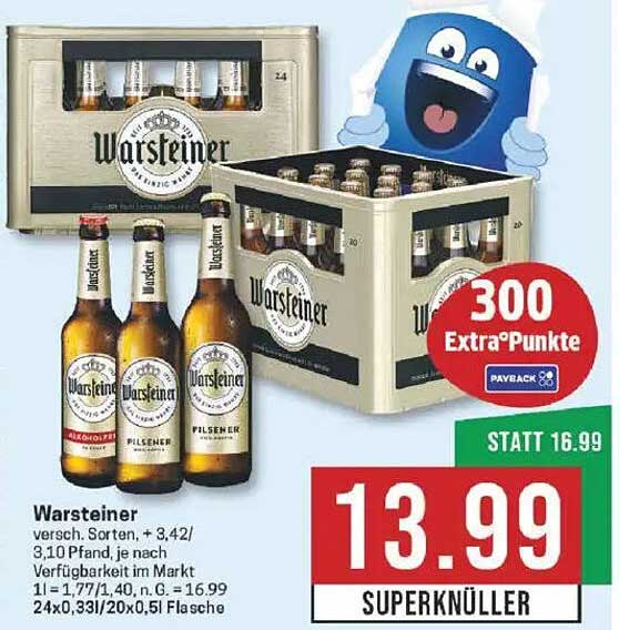 Warsteiner Bier 24er Kasten - Superangebot vom 16. bis 21. Juni 2025