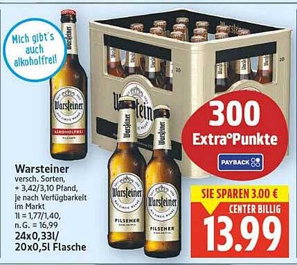 Warsteiner Bierkasten 24x0,33l oder 20x0,51l Flasche