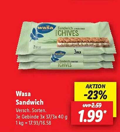Wasa Sandwich mit Schnittlauch – Aktion vom 23.06.2025 bis 28.06.2025