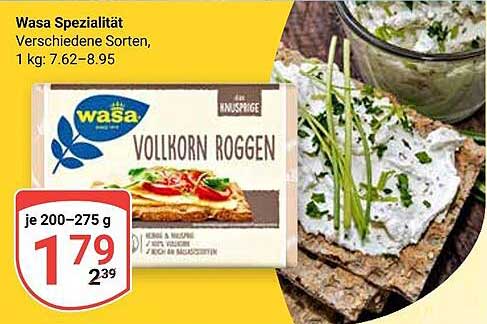Wasa Spezialität Vollkorn Roggen, verschiedene Sorten