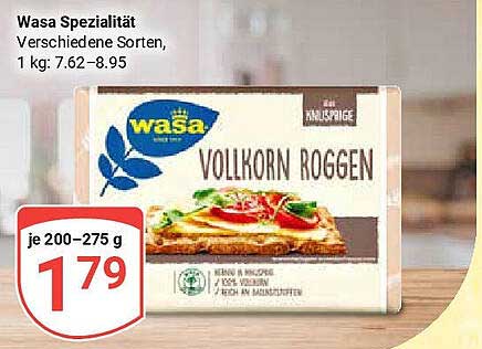 Wasa Spezialität Vollkorn Roggen – Verschiedene Sorten