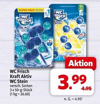 WC Frisch Kraft Aktiv WC Stein - 3 x 50-g Stück