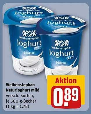 Weihenstephan Naturjoghurt mild 500-g-Becher