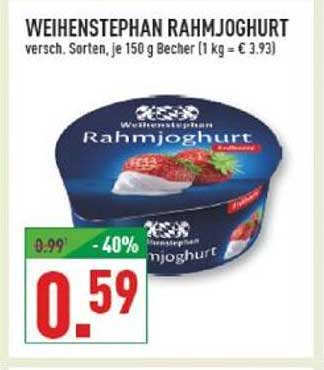 WEIHENSTEphan Rahmjoghurt, verschiedene Sorten, je 150 g Becher