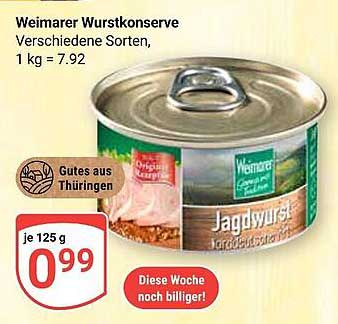 Weimarer Wurstkonserve - verschiedene Sorten