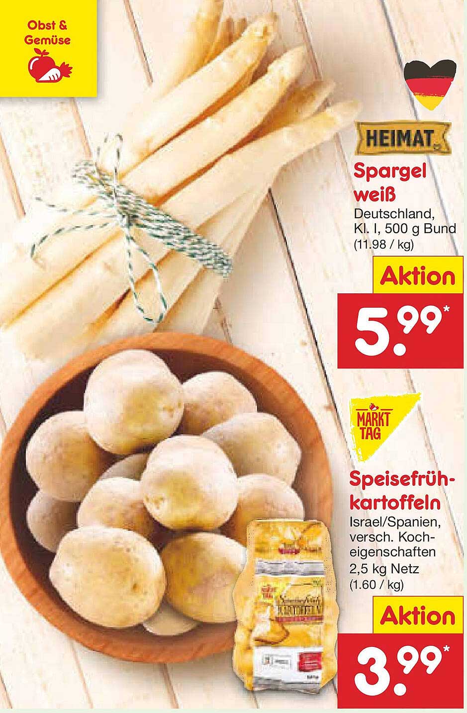 Weißer Spargel, Deutschland, Kl. I, 500 g Bund für 5,99