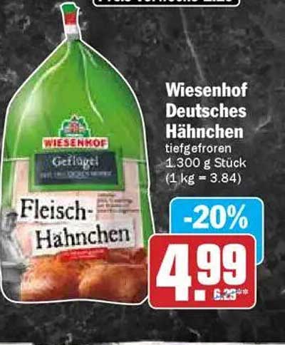 Wiesenhof Deutsches Hähnchen tiefgefroren 1.300 g Stück