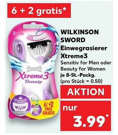 WILKINSON SWORD Einwegrasierer Xtreme3 - 6 + 2 gratis