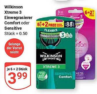 Wilkinson Xtreme 3 Einwegrasierer Comfort oder Sensitive