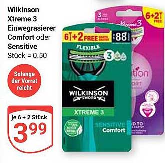 Wilkinson Xtreme 3 Einwegrasierer Comfort oder Sensitive