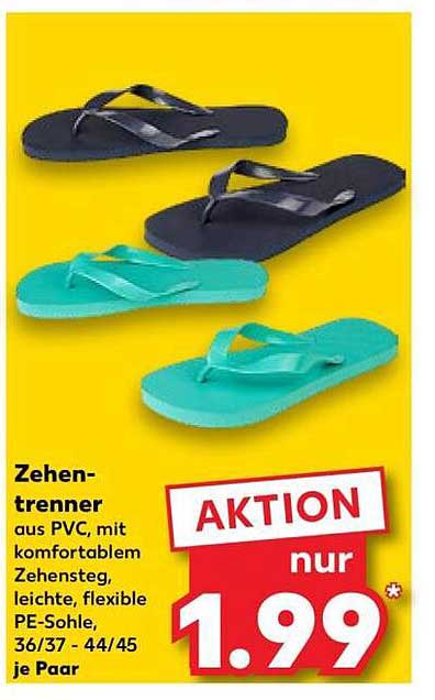 Zehentrenner aus PVC mit komfortablem Zehensteg