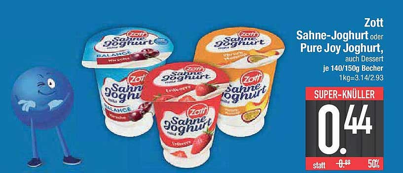 Zott Sahne-Joghurt oder Pure Joy Joghurt, 140/150g Becher