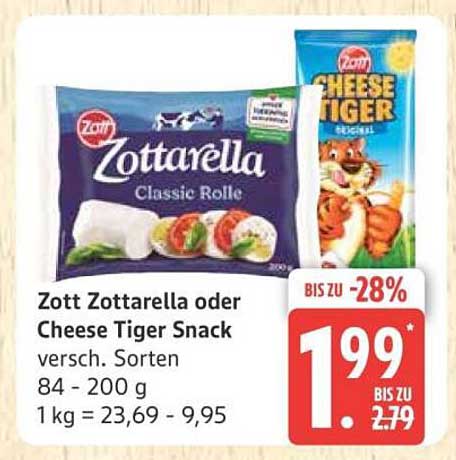Zott Zottarella oder Cheese Tiger Snack - Verschiedene Sorten