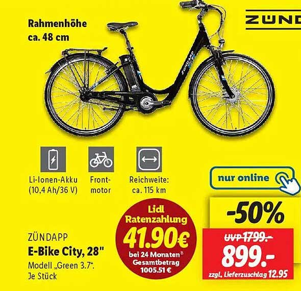 ZÜNDAPP E-Bike City, 28" - Jetzt zum Hammerpreis!