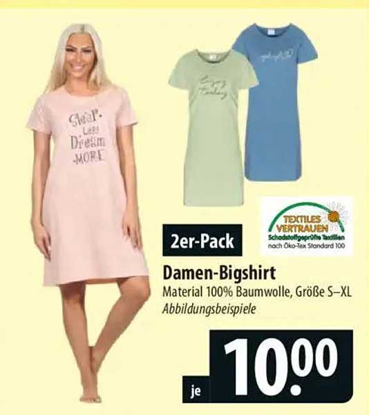 2er-Pack Damen-Bigshirt