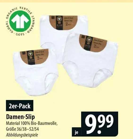 2er-Pack Damen-Slip aus 100% Bio-Baumwolle