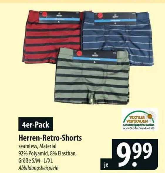 4er-Pack Herren-Retro-Shorts