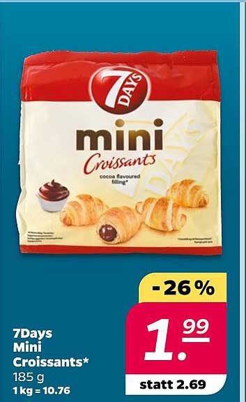 7Days Mini Croissants* 185 g -26%