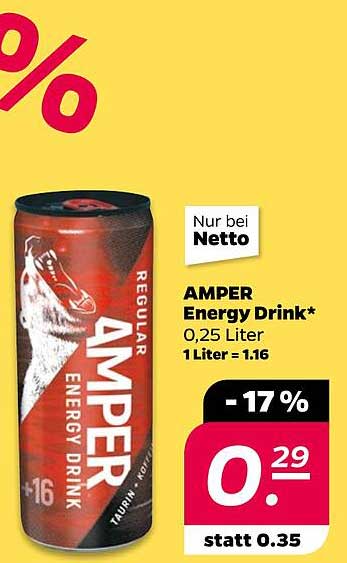 AMPER Energy Drink 0,25 Liter - Nur bei Netto!