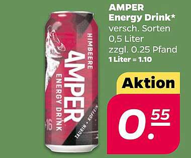 AMPER Energy Drink - Himbeere 0,5 Liter