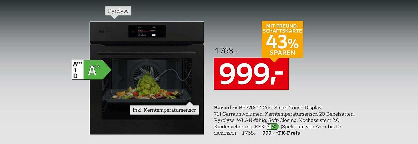 Backofen BP7200T mit CookSmart Touch Display