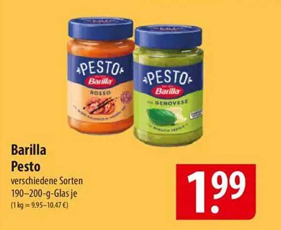 Barilla Pesto verschiedene Sorten 190–200-g-Glas