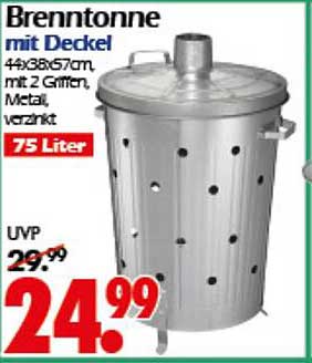 Brenntonnee mit Deckel - 75 Liter