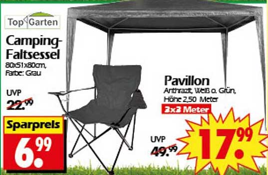 Camping-Faltsessel und Pavillon - Top Garten-Angebot!