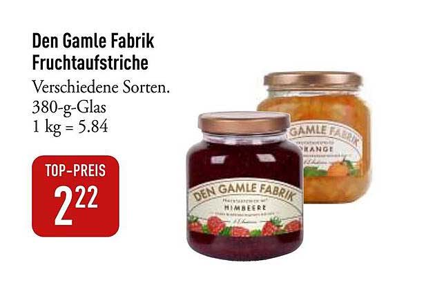 Den Gamle Fabrik Fruchtaufstriche - Verschiedene Sorten