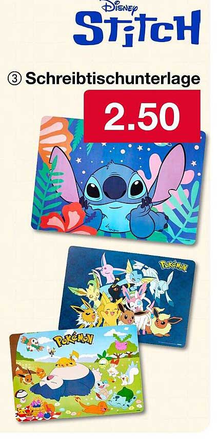 Disney Stitch und Pokémon Schreibunterlagen für nur 2,50 €