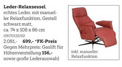 Echter Leder-Relaxsessel mit manueller Relaxfunktion